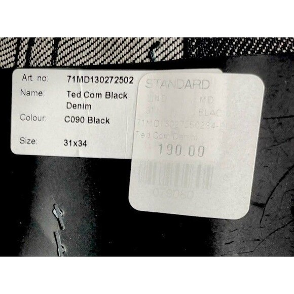 J.Lindeberg Ted Slim Fit Tapered Leg Men's W31 L34 Black Denim Jeans - Picture 12 of 16